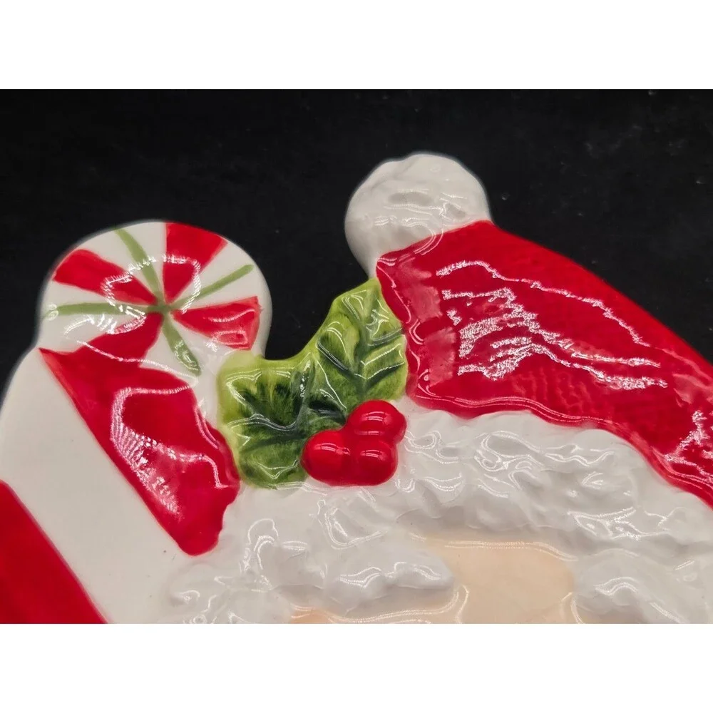Fitz And Floyd Christmas Santa Jolly Snack Therapy Wall Hanging Tray 2009